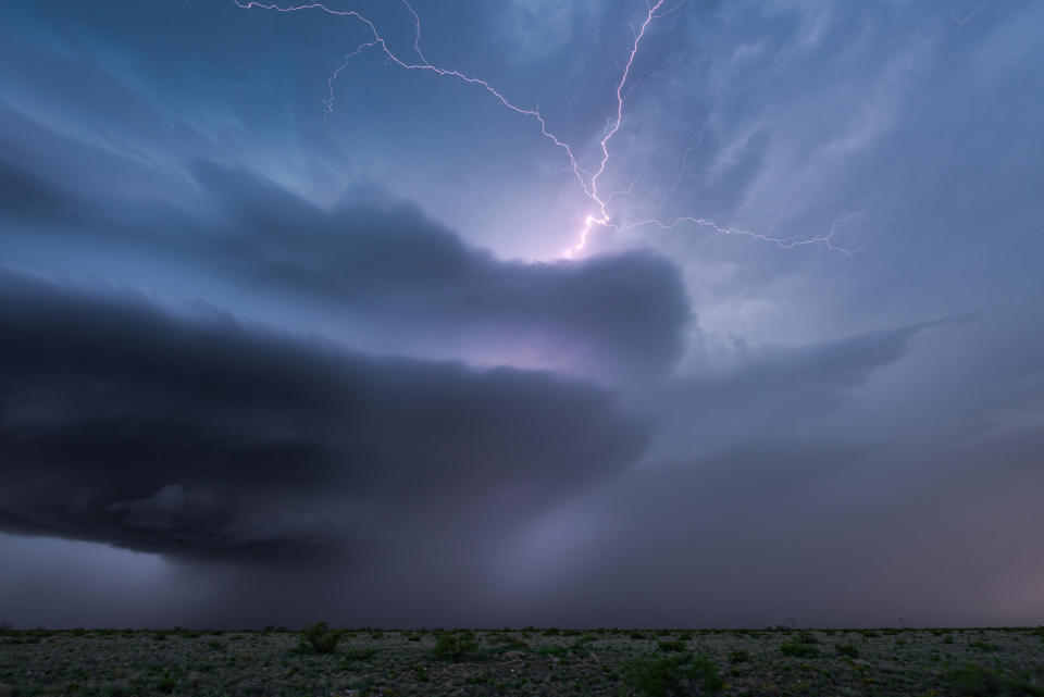 lightening in the sky