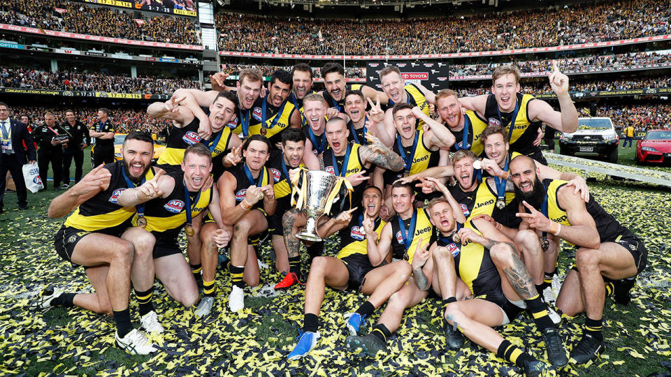 Pictured here, the 2019 AFL grand final winning Richmond squad.