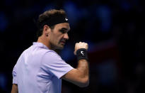 Tennis - ATP World Tour Finals - The O2 Arena, London, Britain - November 12, 2017 Switzerland's Roger Federer during his group stage match against USA's Jack Sock Action Images via Reuters/Tony O'Brien