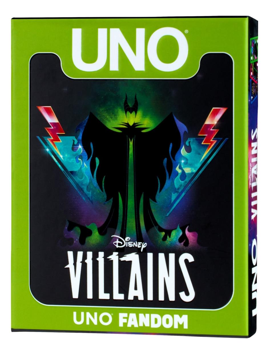Packaging art for the UNO Fandom Disney Villains deck.