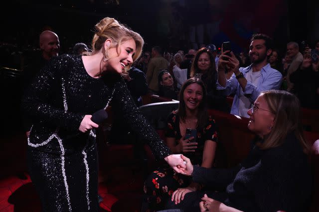 <p>Kevin Mazur/Getty</p> Adele performing in Las Vegas on Jan. 26, 2024