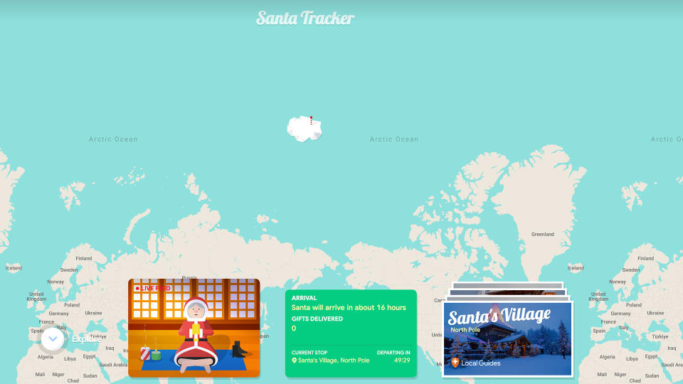 Google's Santa Tracker map