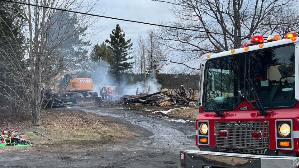 About 30 firefighters were on the scene helping extinguish the fire that levelled the home. 