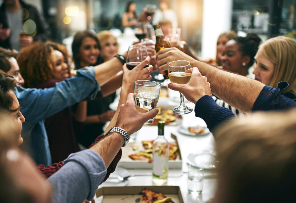 How to navigate holiday dinners and parties when you&#39;re sober-curious. (Photo: Getty)