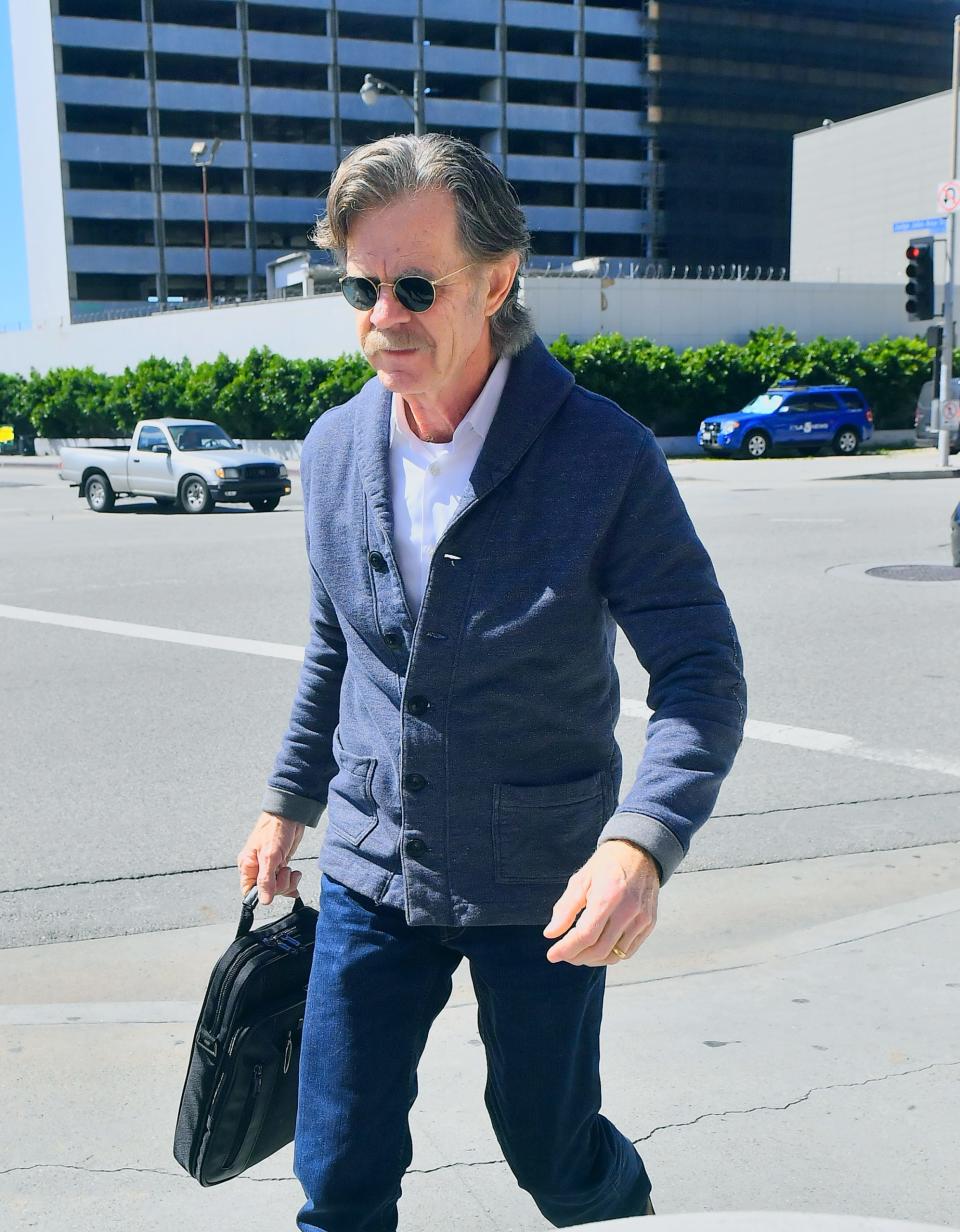 William H Macy Macy arriving at the Federal detention center in Los Angeles where Felicity Huffman is currently being held with others over a alleged college cheating scam