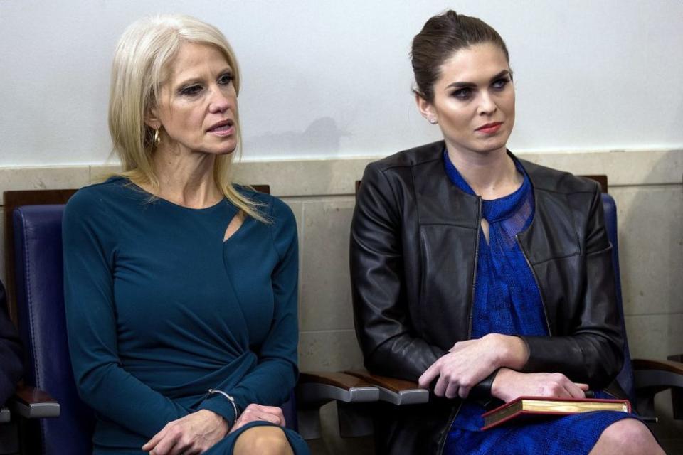 Kellyanne Conway and Hope Hicks in January