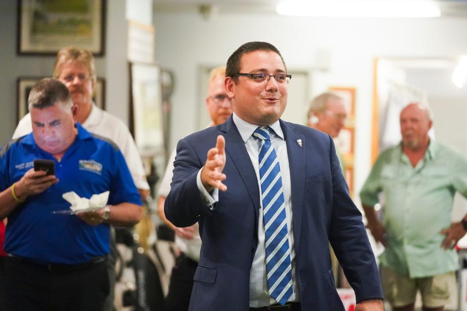 Former County Commissioner Anthony Bonna wins the Port St. Lucie City Council District 3 seat in a runoff election against Travis Walker Tuesday, Dec. 7, 2021, at Club Med Golf Pro Shop in Port St. Lucie. "I'm so grateful for the people of Port St. Lucie and I'm so excited to get to work," said Bonna. "It's been a long six months on the campaign and I've enjoyed meeting everyone and learning about the issues in our city. I'm very optimistic about our future." 