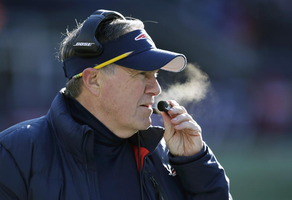 New England Patriots head coach Bill Belichick is back in another AFC championship game. (AP)