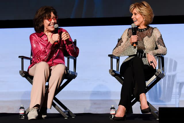 <p>Presley Ann/Getty Images</p> Lily Tomlin and Jane Fonda attend #NETFLIXFYSEE Event For "Grace And Frankie" At Raleigh Studios on June 2, 2018 in Los Angeles, California.