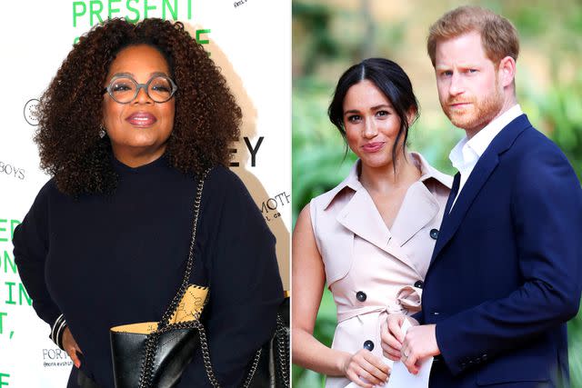 Bertrand Rindoff Petroff/Getty; Chris Jackson/Getty Oprah Winfrey; Meghan Markle and Prince Harry