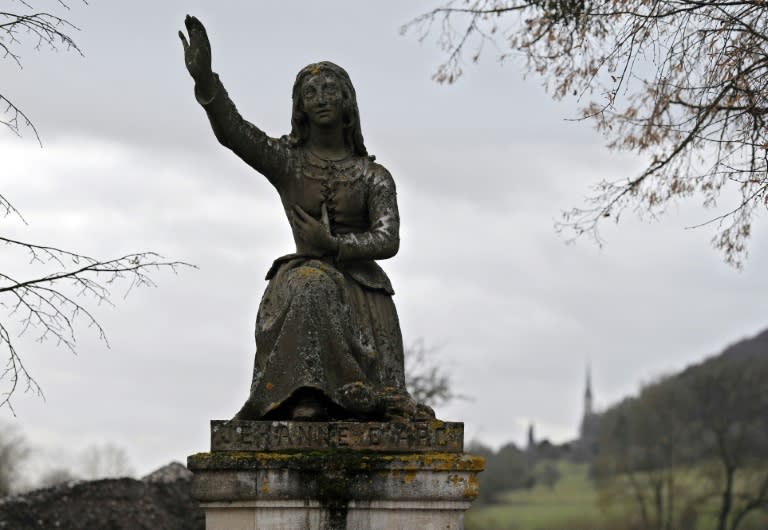 A statue of Joan of Arc at her bithplace in Domremy-La-Pucelle in eastern France