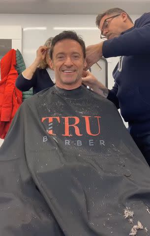 <p>Hugh Jackman/Instagram</p> Hugh Jackman has his 'Wolverine' hair removed