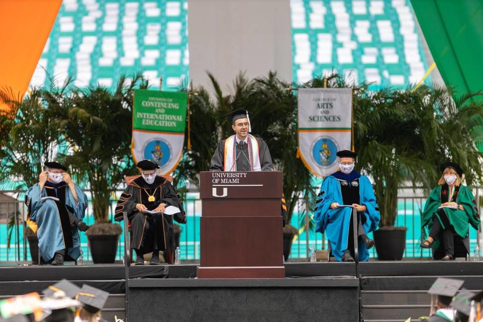 The University of Miami held three graduation ceremonies on Friday, May 14, 2021 at Hard Rock Stadium in Miami Gardens.