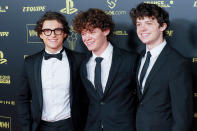 <p>Tom Holland brings brothers Sam and Harry to the Ballon D'Or ceremony on Nov. 29 at Théâtre du Chatelet in Paris.</p>