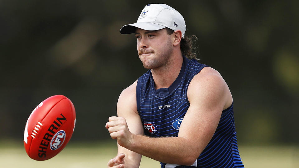 Pictured here, Jack Steven at Geelong practice.