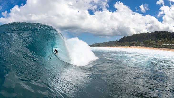 Florence getting tubular off the North Shore