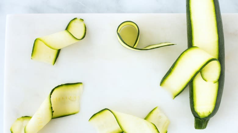 Shaved zucchini ribbons