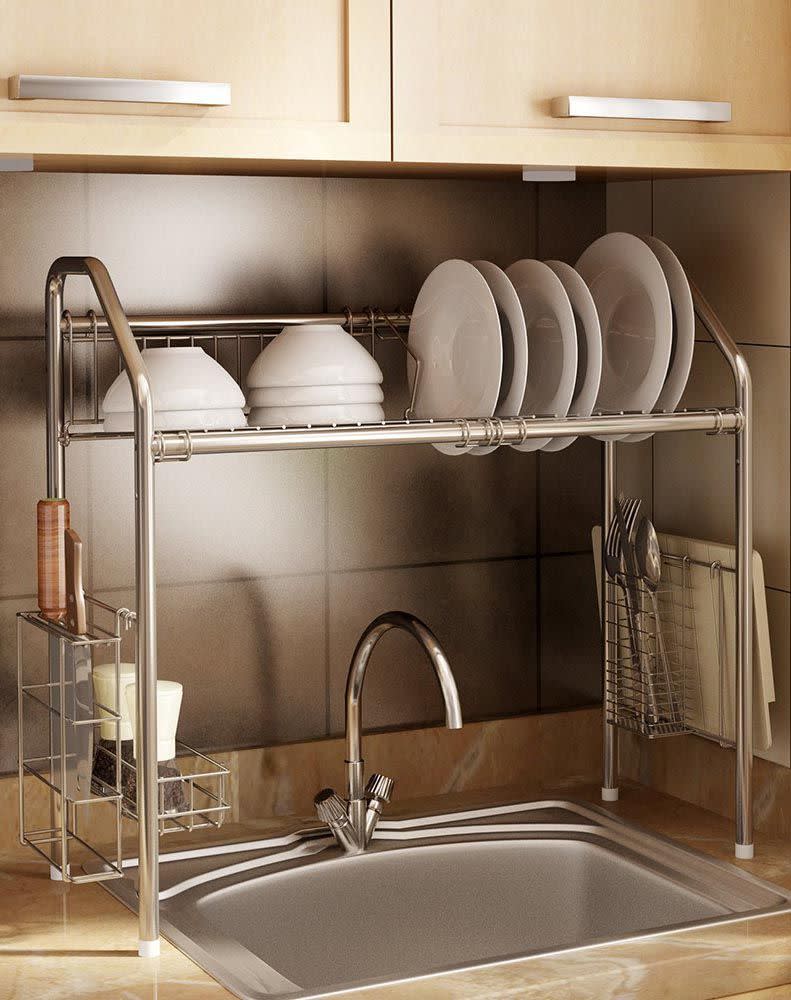 Flexible Steek Sink Storage Shelf