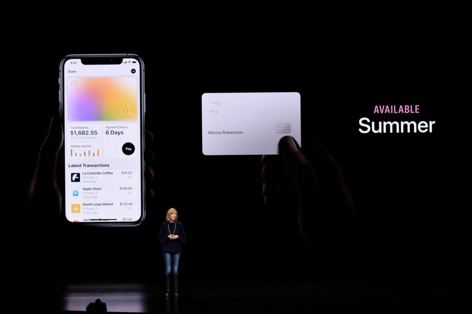 Jennifer Bailey, vice president of Apple Pay, unveils the new credit card (Getty Images)