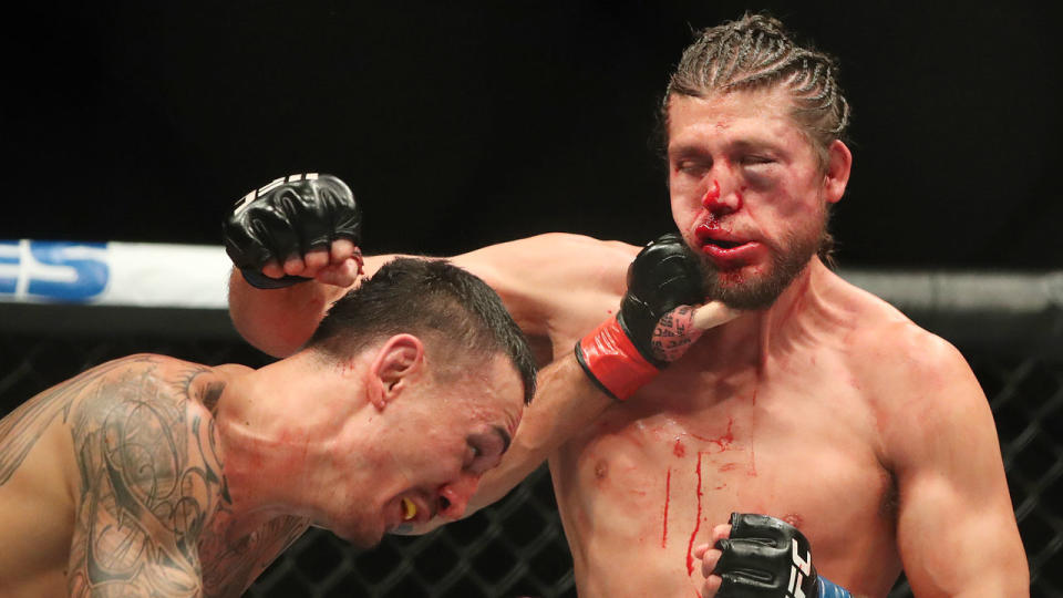 Brian Ortega was battered by Max Holloway in the UFC 231 main event. Pic: Getty