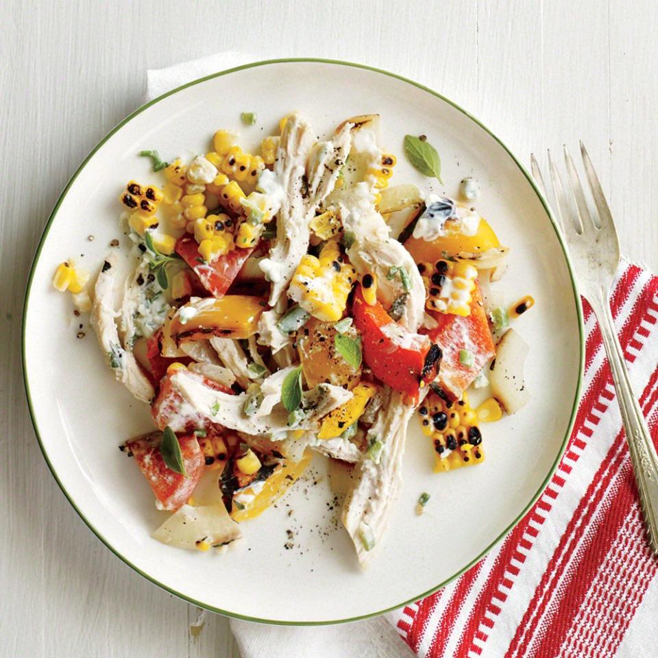 Grilled Corn, Chicken, and Bell Pepper Salad