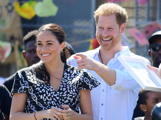 Samir Hussein/WireImage Prince Harry, Duke of Sussex and Meghan, Duchess of Sussex visit a Justice Desk initiative, a workshop that teaches children about their rights, self-awareness and safety, in Nyanga township, during their royal tour of South Africa on September 23, 2019 in Cape Town, South Africa.