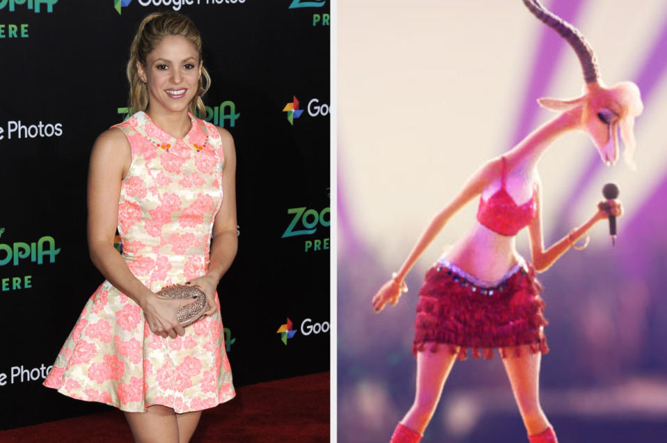 Shakira on the red carpet and as gazelle