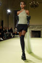 The Vera Wang collection is modeled during Fashion Week in New York, Tuesday, Feb. 11, 2020. (AP Photo/Richard Drew)