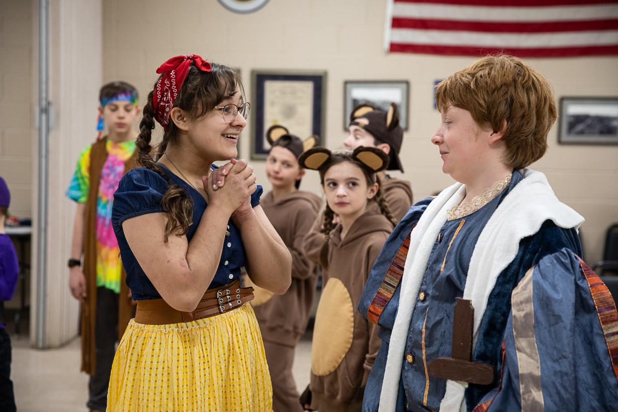 The cast of the Homeschool Performing Arts Club's "The Princess Who Has No Name" put together their own costumes and set pieces.