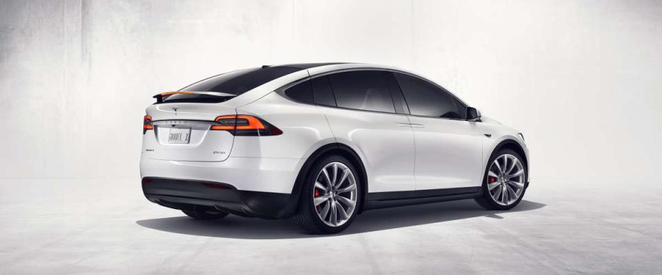 Tesla Model X with rear spoiler