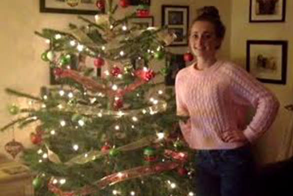 Jodie Slater with her Christmas tree.