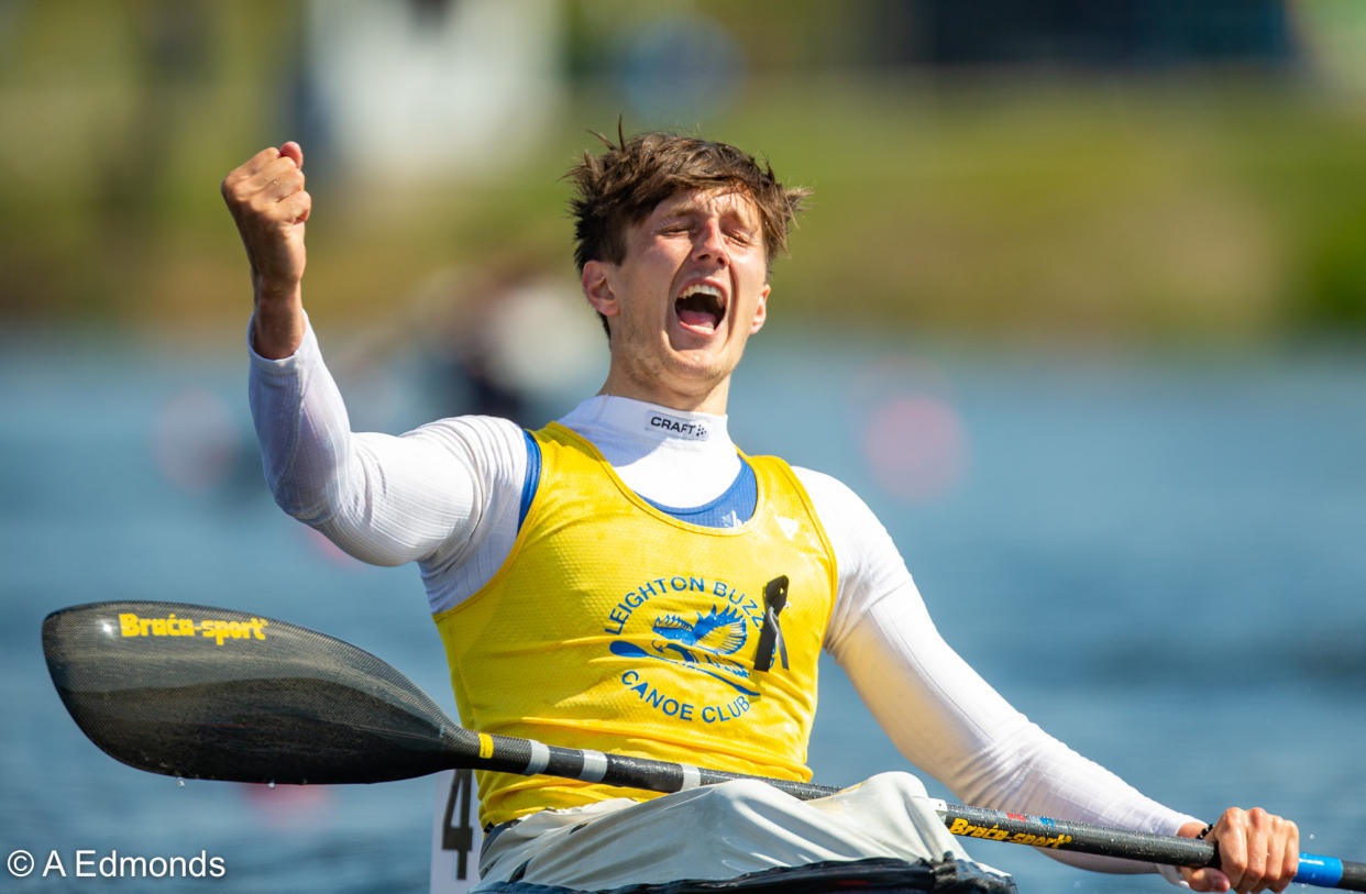 Charlie Smith beat a strong field in the men’s K1 1000m at the sprint and paracanoe national selection event, to keep his Olympic dream alive © A Edmonds