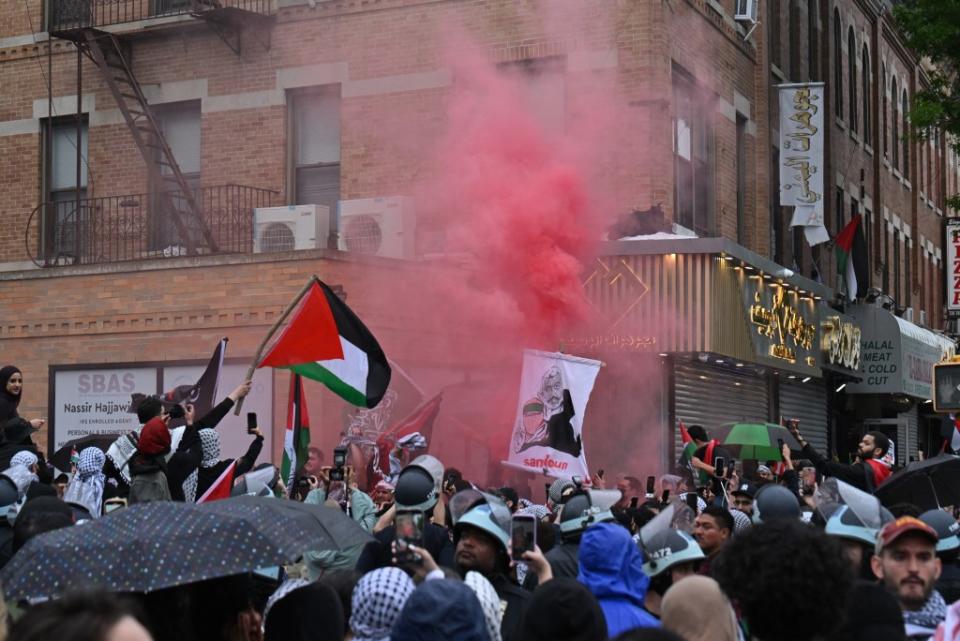 Police said 41 people were arrested or received summonses at the Palestinian Nakba Day march in Bay Ridge. Paul Martinka