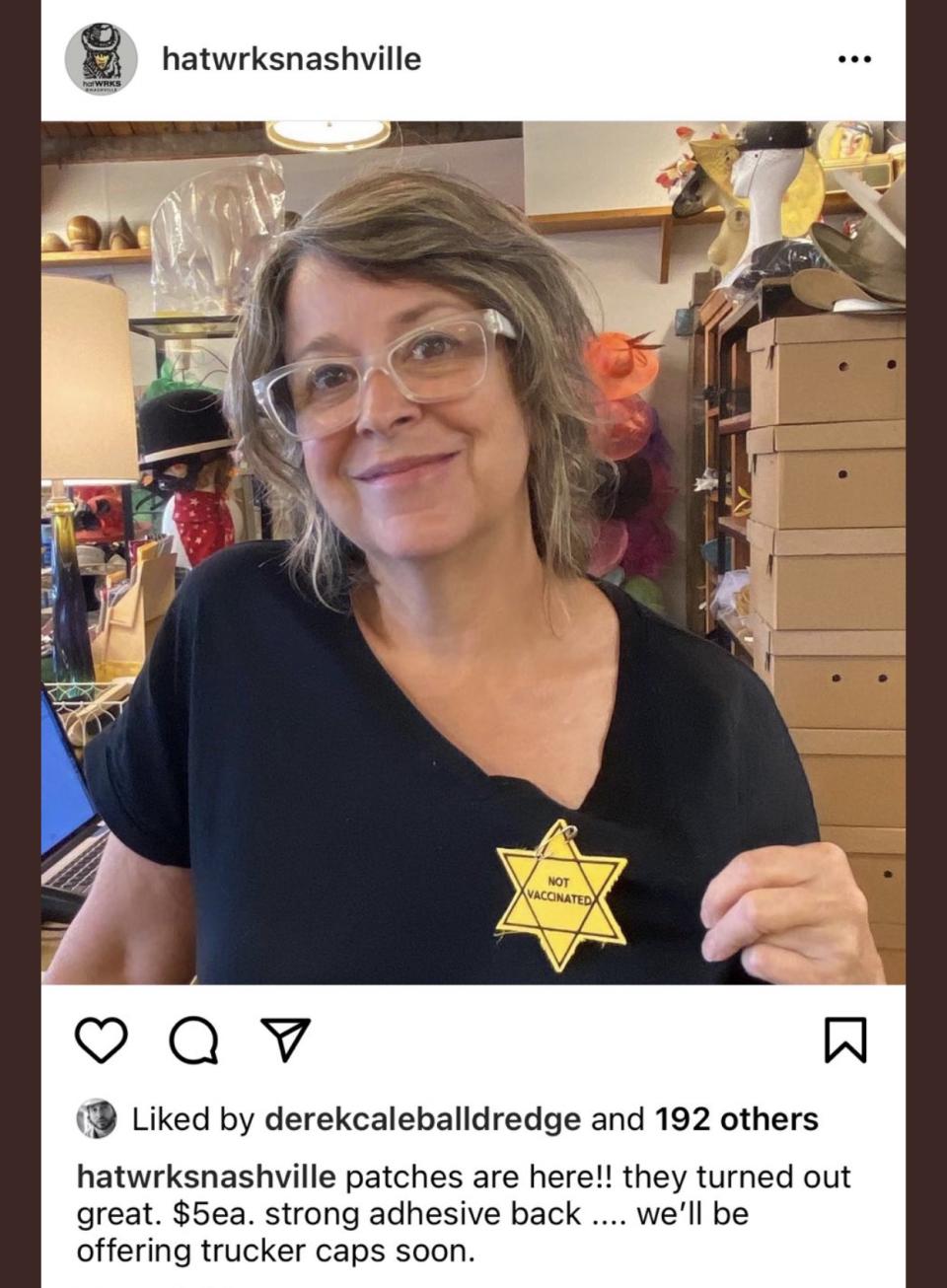The yellow Star of David patches reading 'not vaccinated'.