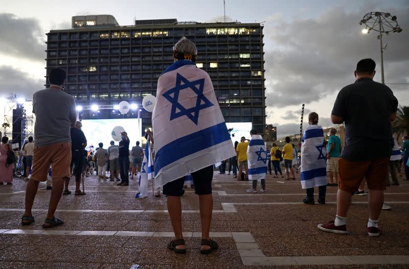 Protest against Israel's planned annexation of parts of the occupied West Bank, in Tel Aviv, Israel