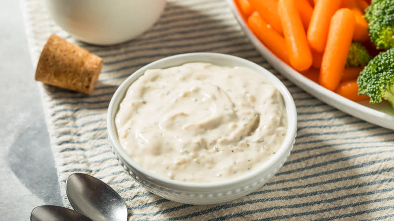 french onion dip in a bowl