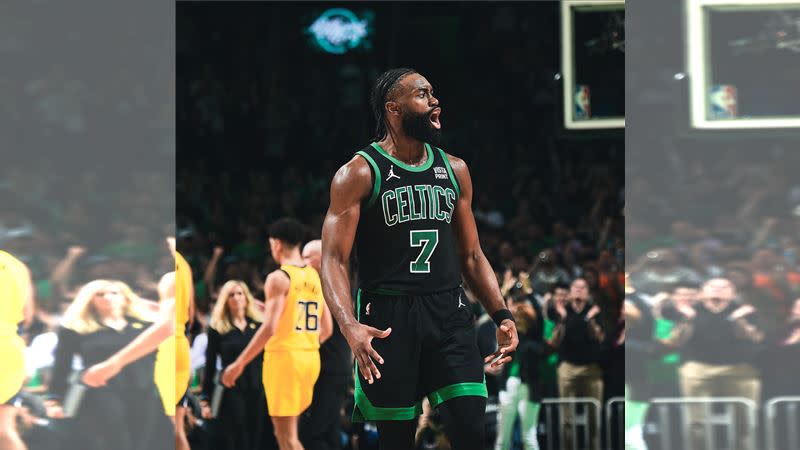 波士頓塞爾提克布朗（Jaylen Brown）火力全開轟下追平個人季後賽單場得分紀錄的40分。（圖／翻攝自塞爾提克官方X）