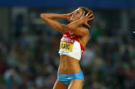 DAEGU, SOUTH KOREA - SEPTEMBER 03: Blanka Vlasic of Croatia reacts during the women's high jump final during day eight of the 13th IAAF World Athletics Championships at the Daegu Stadium on September 3, 2011 in Daegu, South Korea. (Photo by Mark Dadswell/Getty Images)