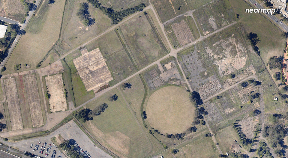 A photo of Penrith taken in December 2009 shows a barren landscape. Photo: Nearmap.com.au