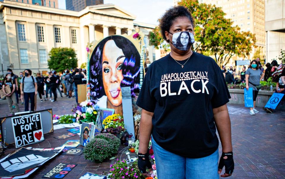 Felicia Garr at a protest in honor of Breonna Taylor.