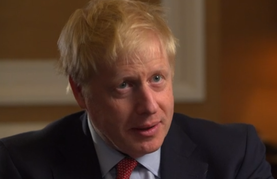 Boris Johnson refused to answer questions about the reported row at his home (Picture: BBC)