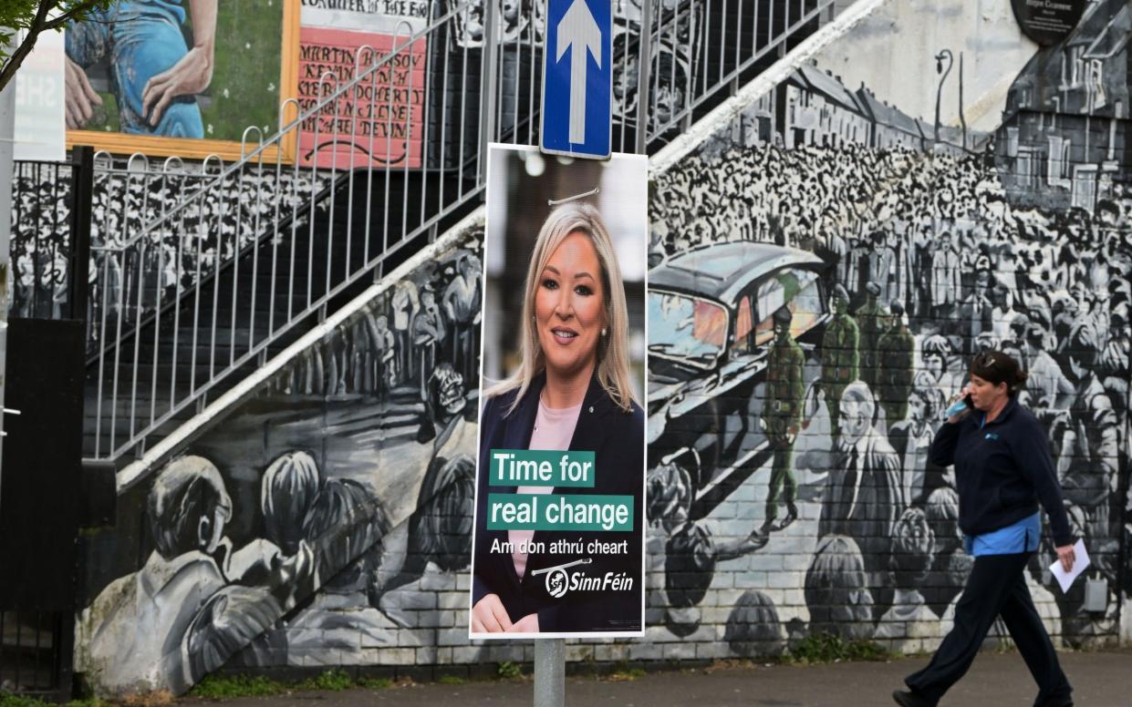 Northern Irelancd 2023 election poster of Michelle O'Neill, the vice president of Sinn Féin - Charles McQuillan/Getty Images