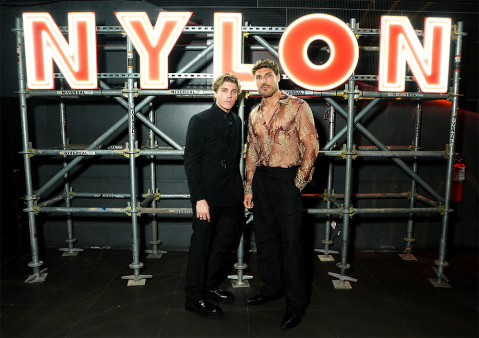 Lukas Gage and Chris Appleton attend the NYLON Presents NYLON Nights At Fashion Week 2023 at Nebula on September 06, 2023 in New York City.