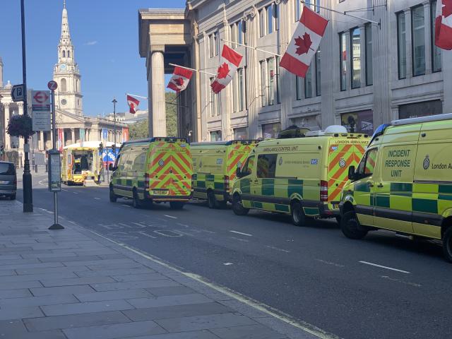 Trafalgar Square Met Police cordons off Westminster pedestrian