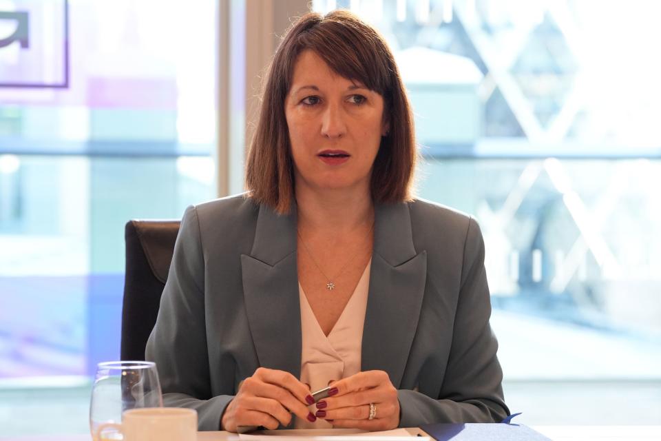 Shadow chancellor Rachel Reeves during a meeting with business leaders at M&G Investments in central London (Lucy North/PA Wire)