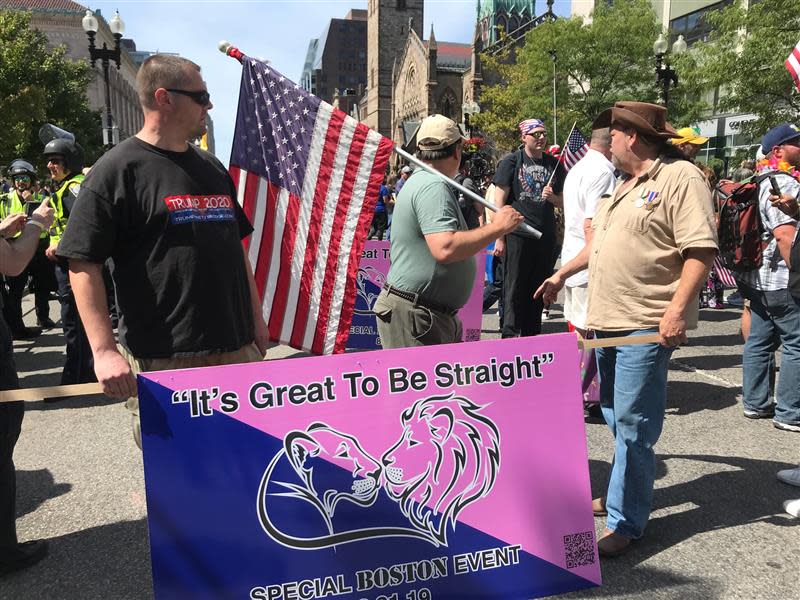 Participants gathered in Boston for a controversial Straight Pride Parade.