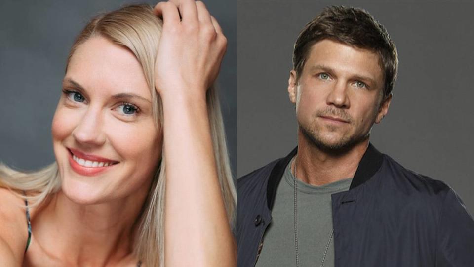 Lauren Lee Smith, left, Marc Blucas, right.