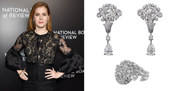 Amy Adams at the National Board of Review Gala in Cartier diamond and platinum jewelsPhoto by Dimitrios Kambouris/WireImage and jewels courtesy