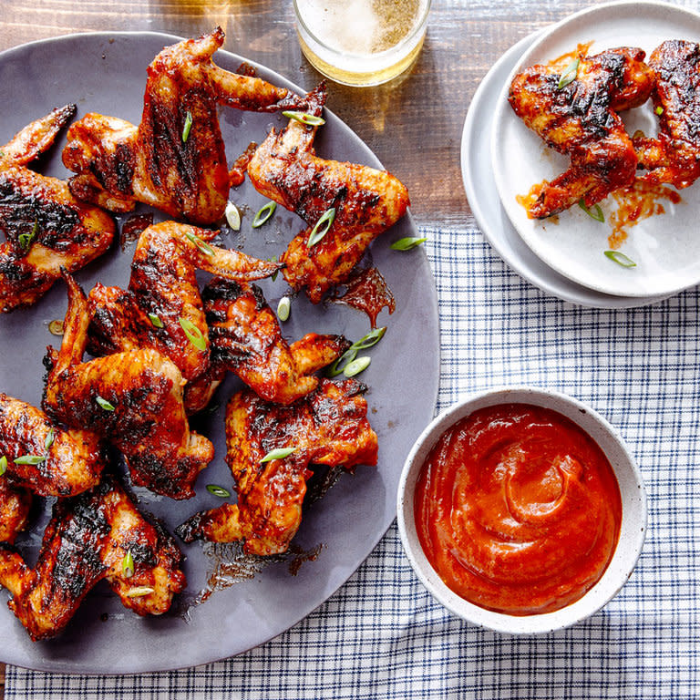 Grilled Chicken Wings with Tamarind Chipotle Barbecue Sauce