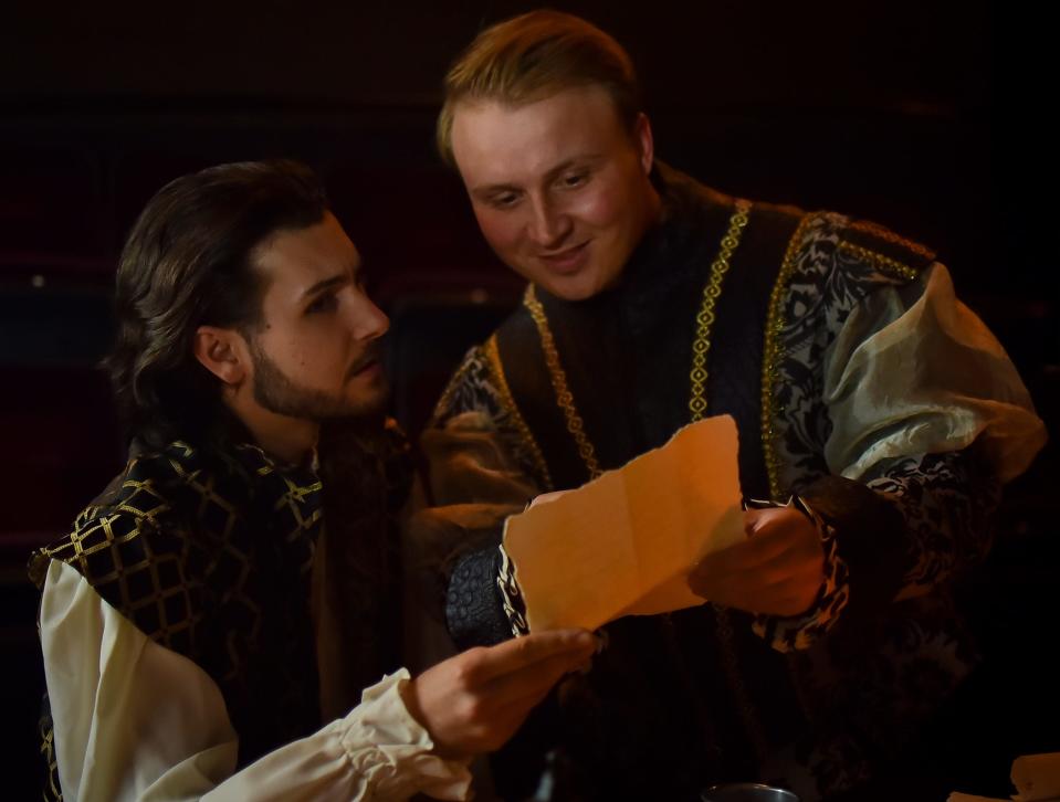 Justin Marlow, left, and Tyler John Malinauskas star in Oklahoma Shakespeare in the Park's production of "Born with Teeth."